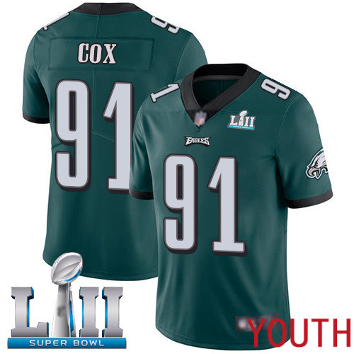Youth Philadelphia Eagles 91 Fletcher Cox Midnight Green Team Color Vapor Untouchable NFL Jersey Limited Player